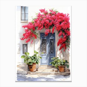 Split, Croatia   Mediterranean Doors Watercolour Painting 3 Canvas Print