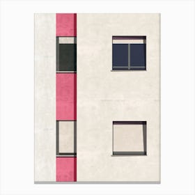 Pink Apartment Building Canvas Print