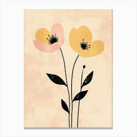 Two Yellow Flowers 1 Canvas Print