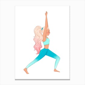 Yoga Girl Blue Leggings Canvas Print