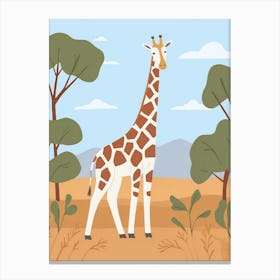 Giraffe On The Savannah Canvas Print