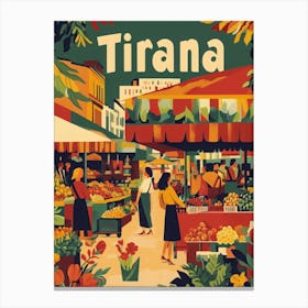 Aihrgdesign A 1970s Inspired Travel Poster For Tirana Canvas Print