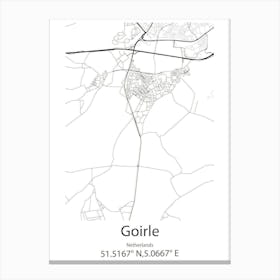 Goirle,Netherlands Minimalist Map Canvas Print