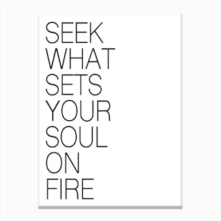 SEEK WHAT SETS YOUR SOUL ON FIRE Canvas Print