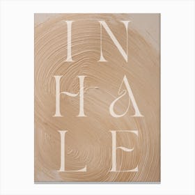 INHALE - person, yoga, namaste, silhouette, self love, minimalistic, pastel, boho, spirituality, yoga pose, yogi, mural, illustration, fine art, mindfulness Canvas Print