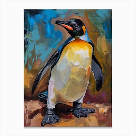 Galapagos Penguin Deception Island Colour Block Painting 4 Canvas Print