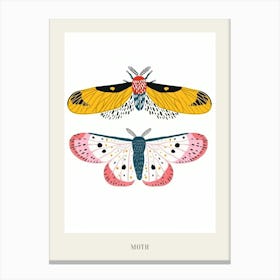 Colourful Insect Illustration Moth 6 Poster Canvas Print