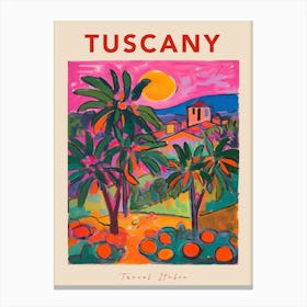 Tuscany 3 Italia Travel Poster Canvas Print