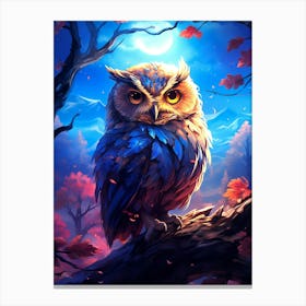 Owl In The Forest Canvas Print