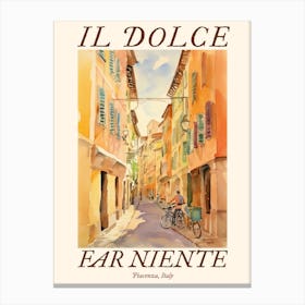 Il Dolce Far Niente Piacenza, Italy Watercolour Streets 4 Poster Canvas Print