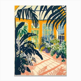 Brooklyn Botanic Garden New York Colourful Silkscreen Illustration 4 Canvas Print