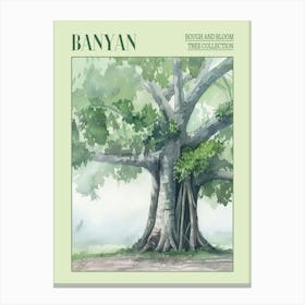 Banyan Tree Atmospheric Watercolour Painting 6 Poster Canvas Print