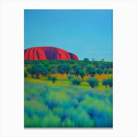 Uluru Blue Oil Painting 1  Canvas Print