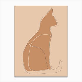 Cat Portrait - Boho, Line Art 5 Canvas Print