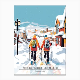 Breckenridge Ski Resort   Colorado Usa, Ski Resort Poster Illustration 3 Canvas Print