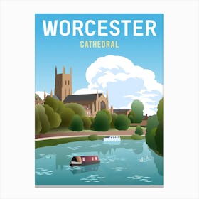 Worcester Cathedral River View Canvas Print
