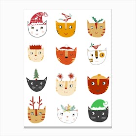 Christmas Cats Canvas Print