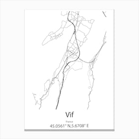 Vif,France Minimalist Map Canvas Print