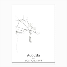 Augusta,Italy Minimalist Map Canvas Print