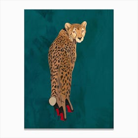 Cheetah in heels Canvas Print
