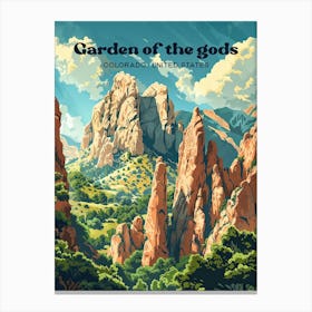 Garden Of The Gods Colorado National Landmark Travel Art Canvas Print