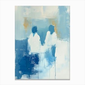 Two People Sitting At A Table Canvas Print