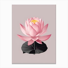 A Pink Lotus In Minimalist Style Vertical Composition 47 Canvas Print