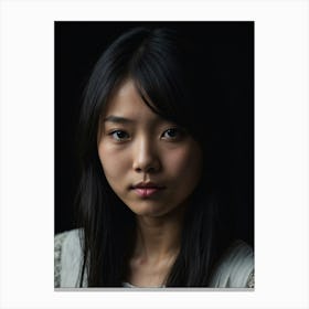 Portrait Of A Young Asian Woman Canvas Print