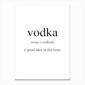 Vodka Meaning Print Canvas Print
