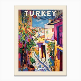 Izmir Turkey 3 Fauvist Painting  Travel Poster Canvas Print