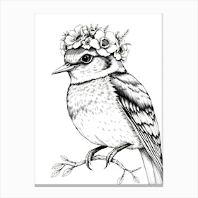 Bird In A Flower Crown 2 Canvas Print