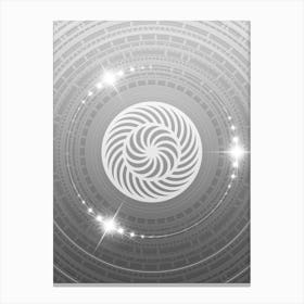 Geometric Glyph in White and Silver with Sparkle Array n.0268 Canvas Print