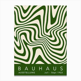 Green Wavy Bauhaus Canvas Print