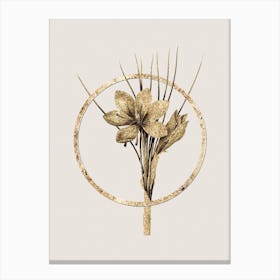 Gold Ring Autumn Crocus Glitter Botanical Illustration n.0182 Canvas Print