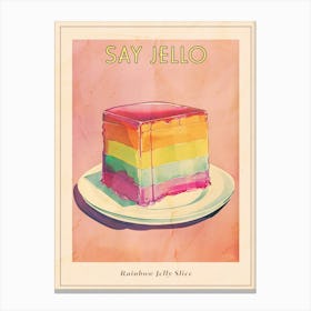 Rainbow Jelly Slice Retro Illustration Poster Canvas Print