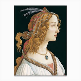 Sandro Botticelli's Idealized Portrait of a Lady Canvas Print