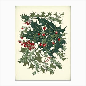 Mistletoe Herb Vintage Botanical Canvas Print