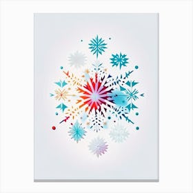 Irregular Snowflakes, Snowflakes, Minimal Line Drawing 5 Canvas Print