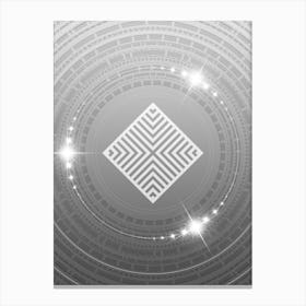 Geometric Glyph in White and Silver with Sparkle Array n.0353 Canvas Print
