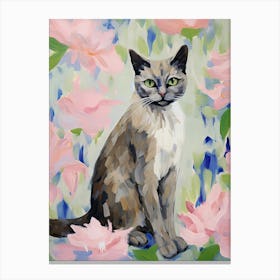 A Balinese Cat Painting, Impressionist Painting 1 Canvas Print