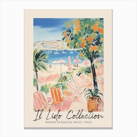 Marina Di Ragusa, Sicily   Italy Il Lido Collection Beach Club Poster 2 Canvas Print