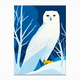 Snowy Owl Pop Matisse Bird Canvas Print