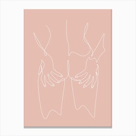 Hot Girl Nude Line Pink Canvas Print