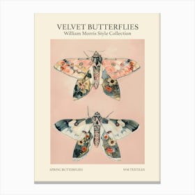 Velvet Butterflies Collection Spring Butterflies William Morris Style 10 Canvas Print