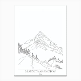Mount Washington Usa Line Drawing 6 Poster Canvas Print