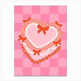 Coquette Heart Cake Canvas Print