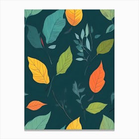 Autumn Leaves Seamless Pattern 5 Canvas Print