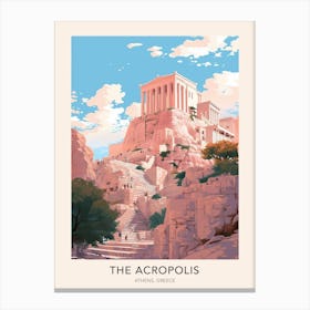 The Acropolis Athens Greece Travel Poster Canvas Print