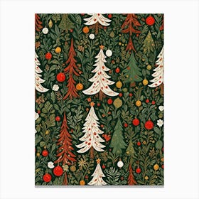 Botanical Christmas Trees Canvas Print