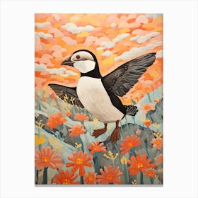 Penguin 2 Detailed Bird Painting Canvas Print